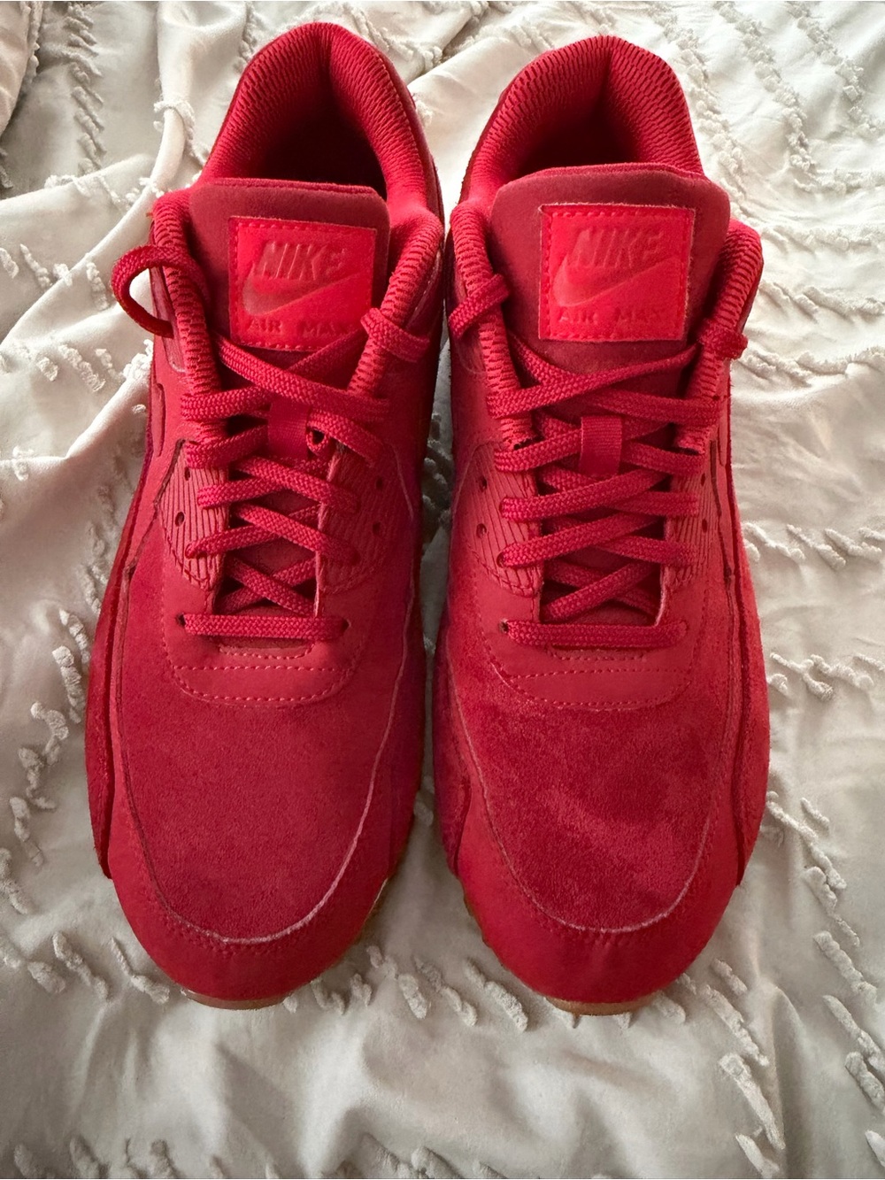 Nike Women's Red Suede Low-Top Sneakers